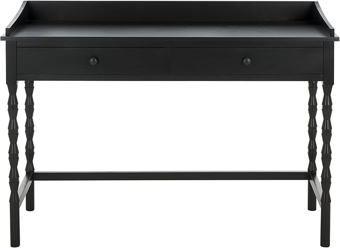 SAFAVIEH Home Collection Astaroth Matte Black 2-Drawer Computer Table Office Writing Desk