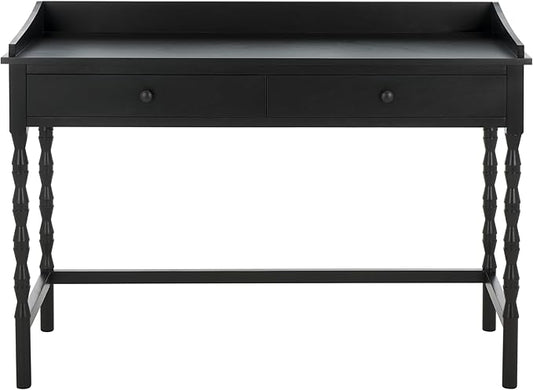 SAFAVIEH Home Collection Astaroth Matte Black 2-Drawer Computer Table Office Writing Desk