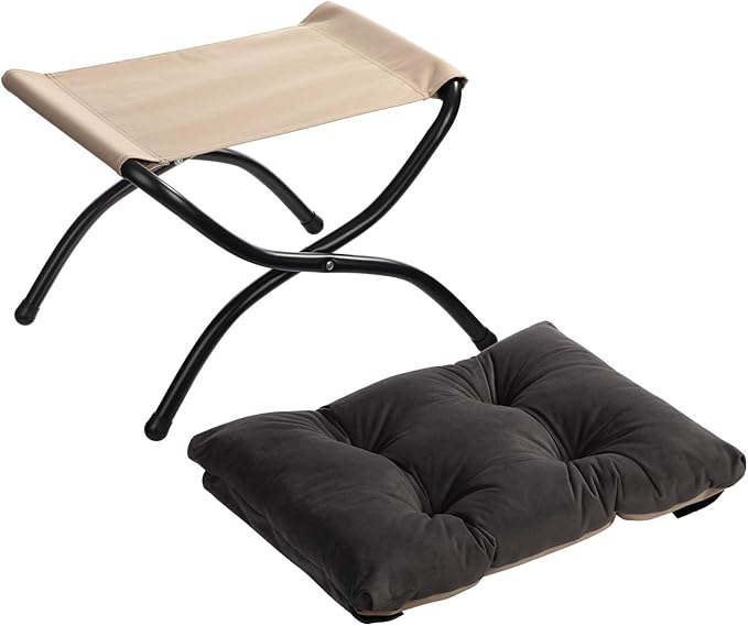 HollyHOME Lazy Chair with Foldable Ottoman Accent Comfy Lounge Armchair and Folding Footrest Stool Leisure Sofa Reading Chair and Footstool for Living Room Bedroom DormVelvet Smoky Grey