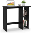 Tangkula Computer Desk with Storage Shelves Modern Small Writing Desk with Adjustable Shelf Space Saving Laptop PC Desk with Anti-Toppling Kit Wooden Kid’s Study Desk (Black)