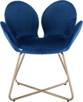 Modern Velvet Accent Chair Comfy Cute Upholstered Vanity Desk Chair w/Metal Legs Soft CushionArmchair for Living Room 2PC/Set