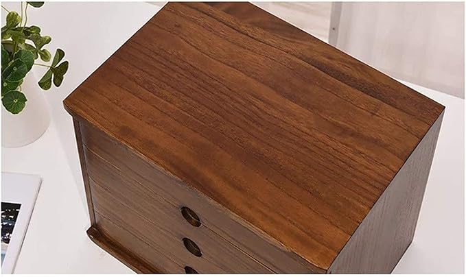 Solid Wood File Cabinet 6-Layer Office Desktop Storage Box File Storage Box Can Store A4 Paper Files and Documents