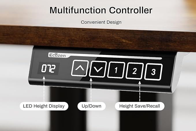 Standing Desk Electric Height Adjustable Desk 39.37 x 23.6 Inches Sit Stand up Desk Computer Home Office Desk Memory Preset with Two-Piece Desktop (Vintage Brown 40 * 24 Inch)