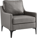Modway EEI-6022-GRY Corland Leather Armchair Gray