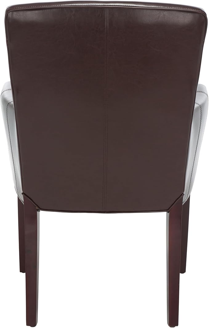 Safavieh Hudson Collection Greenwich Bicast Leather Arm Chairs Brown