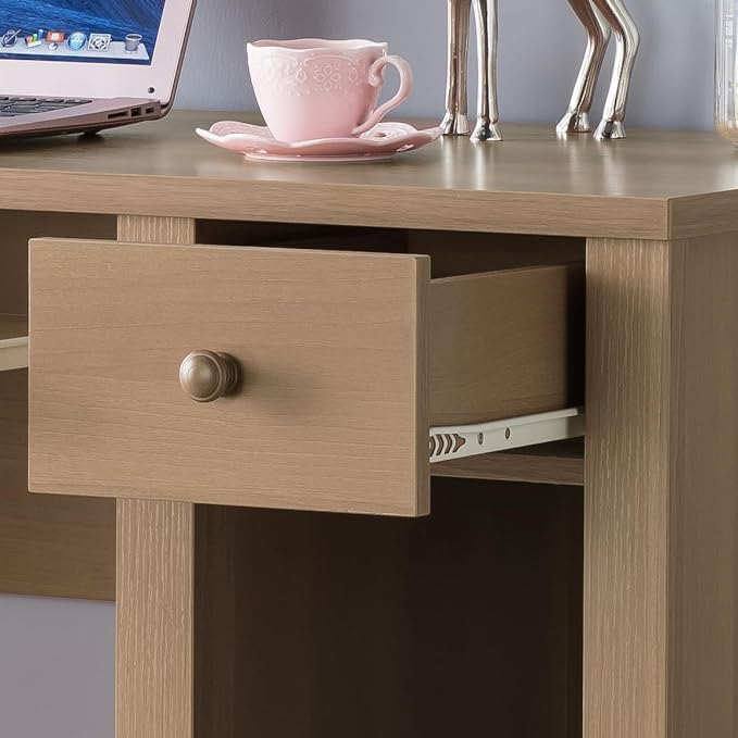 Student Desk Home Office Desk 39 W Compact Desk Writing Desk Laptop Desk Dark Taupe Brown One Drawer Keyboard Drawer Wooden Knob