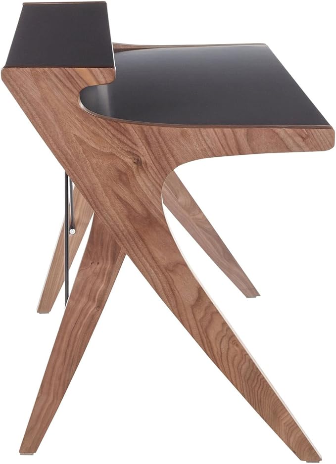 LumiSource Archer Walnut Desk Home Office Desk Computer Desk Small Desk for Bedroom Gaming Desk Contemporary Desk