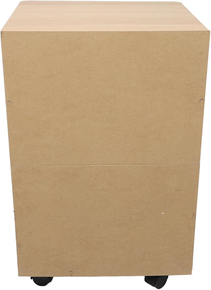 Mobile File Cabinet Sturdy Locking Rolling File Cabinet for Home Office (Oak Color)