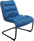 Upholstered Durable Metal Modern Chair with Soft Cushion Blue - Ideal for Bedrooms Living Rooms Dorms Indoor Spaces Accent and Lounging