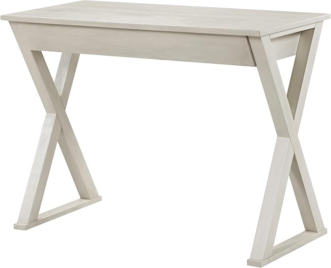 OSP Home Furnishings Marna Modern Writing Home Office Desk with Drawer Weathered White Finish