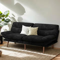 PERLECARE Convertible Futon Sofa Bed 66 Corduroy Futon Couch with Adjustable Backrest and Armrests 3-in-1Recliner Sleeper Sofa for Small Spaces Play RoomLiving Room or Office（66 inBlack） | Adjus