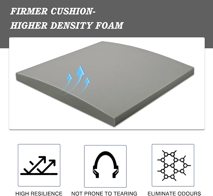 HAVARGO Couch Cushion Support High Density Foam 22X22X2.4 Inches Sofa Couch Supports for Sagging Cushions Light Grey 2Pcs with Anti Slip Mesh Fabric