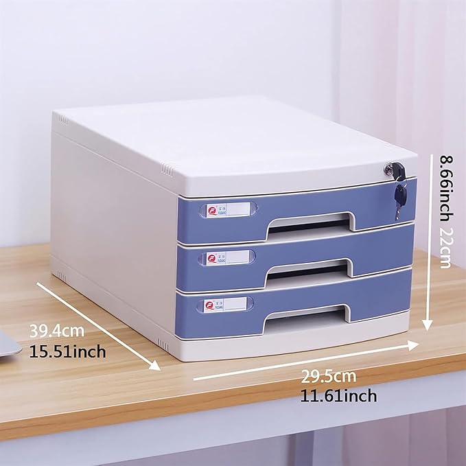 Desktop Filing Cabinet Multi-Drawer Cabinet Desk with Lockable Drawers Mobile File Cabinets 3 Grey