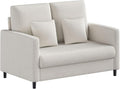 Loveseat Sofa 52 Mid Century Modern Love Seat for Small Spaces Wood Frame Tool-Free Assembly Comfy Sofa for Bedroom Living Room Apartment（Beige）