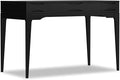 SIMPLIHOME Harper Small Desk - 48 inch Wide Solid Hardwood Writing Desk in Black Mid-Century Modern Home Office Table for Study or Work with 2 Drawers and Flip-Down Keyboard Tray