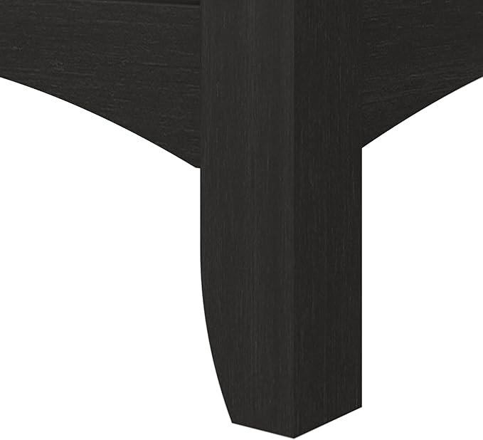 Bush Home Salinas Computer Desk with Hutch | Study Table with Drawers Cabinets &amp Pullout Keyboard/Laptop Tray | Modern Home Office Desk in Vintage Black | Work Desk with Storage