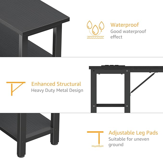 DLisiting Small L Shaped Gaming Desk with Shelves 40 Inch Small Corner Computer Gaming Desk for Boys Teens Bedroom Study Work PC Desks for Home Office Bedroom Black