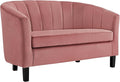 Modway Prospect Channel Tufted Upholstered Velvet Loveseat Dusty Rose