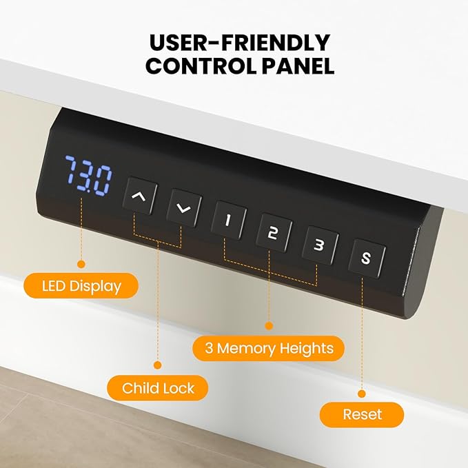 Tangkula 63 Inch Height Adjustable Electric Standing Desk Extra Large Sit Stand Desk with 3 Memory Height Settings Anti-Collision System 2 Hanging Hooks &amp Wire Holes Rising Desk for Home Offic