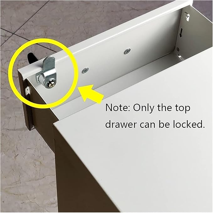 Metal Mobile File Cabinet with Lock Casters - 3 Drawer Under Desk Metal Locker Cabinet for Office Organization