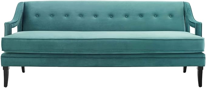 Modway Concur Mid-Century Modern Upholstered Velvet Sofa In Teal
