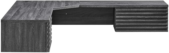 Modway EEI-6181-CHA Render Wall Mount Corner Office Desk Charcoal