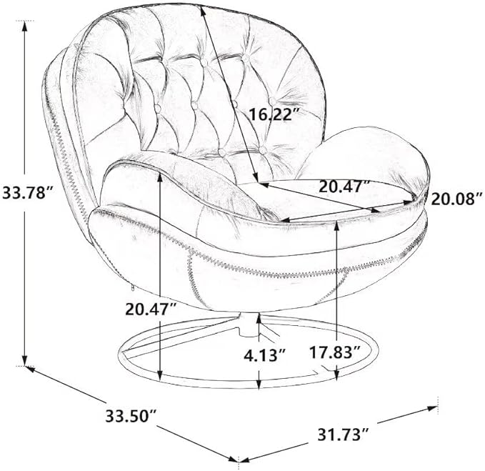 Velvet Swivel Accent Chair with Ottoman Modern Lounge Chair with Metal Base Frame &amp Footrest Comfortable Leisure Single Sofa Chair Reading Chair with 360 Degree Swiveling for Living Room Blue