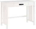 OSP Home Furnishings Sierra Writing Desk with Pull-Out Drawer and Mission Style Side Panels White
