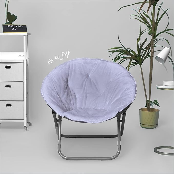 Urban Lifestyle Faux Fur Saucer Chair Lavender