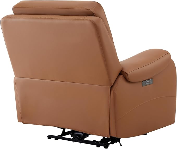 CHITA Large Power Zero Gravity Recliner Chair Genuine Leather Recliner Chair for Adults with Adjustable Power Headrest and Hidden Slide-Out Cupholders USB and Type-C Ports Saddle
