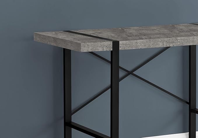 Penau Industrial Computer Desk for Home Office Contemporary Grey Laminate with Black Metal Legs 49 Inches Long
