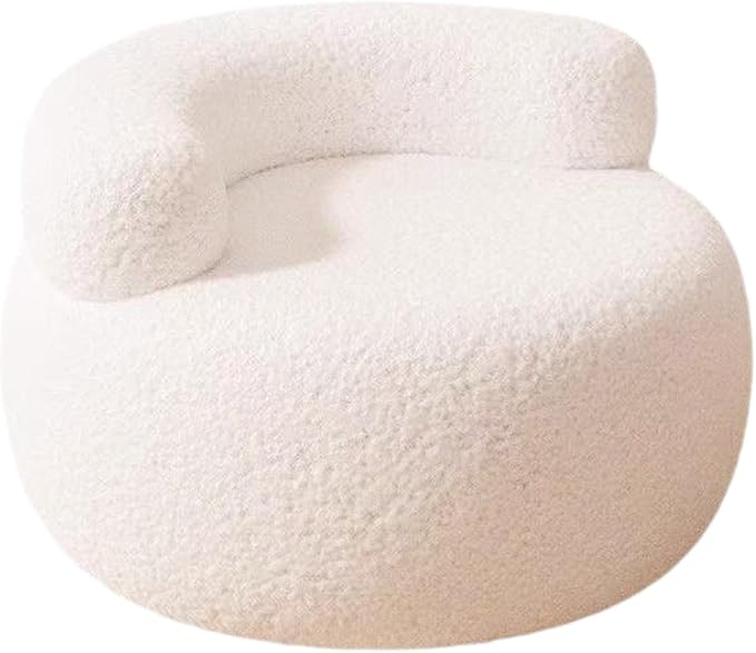 Footstool Lazy Sofa Mordern Seat Furniture Accent Chair Ottoman Floor Sofa for Living Room Office Entryway Playroom Bedroom White