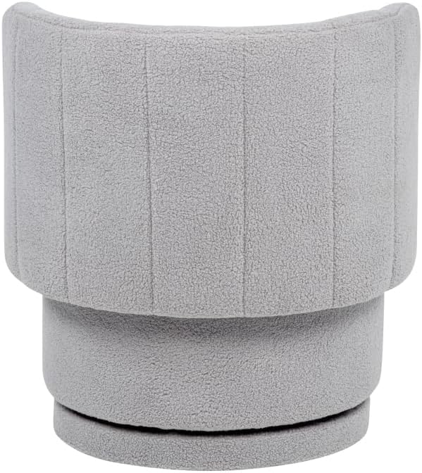Stylish and Minimalist Teddy Fleece Single Sofa Chair with Arms and Pillow Armchair Accent Chair for Living Room Bedroom StudyGrey (Gray + Boucle)
