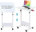 KOUPA Adjustable Height Standing Desk Writable Tempered Glass Desktop with Eraser 360° Flip Wheels – Ideal for Small Spaces and Home Offices 31 in White(Adjustable Height: 32-47 in)