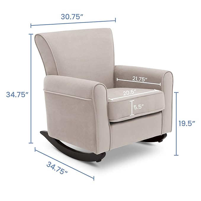 Delta Children Lancaster Rocking Chair Featuring Live Smart Fabric Linen