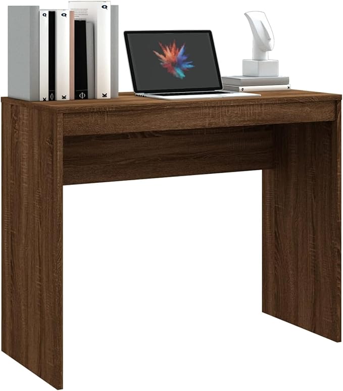 Office Desk Oak Brown 90 x 40 x 72 cm Engineered Wood Desk with Storage Office Storage Corner Desk