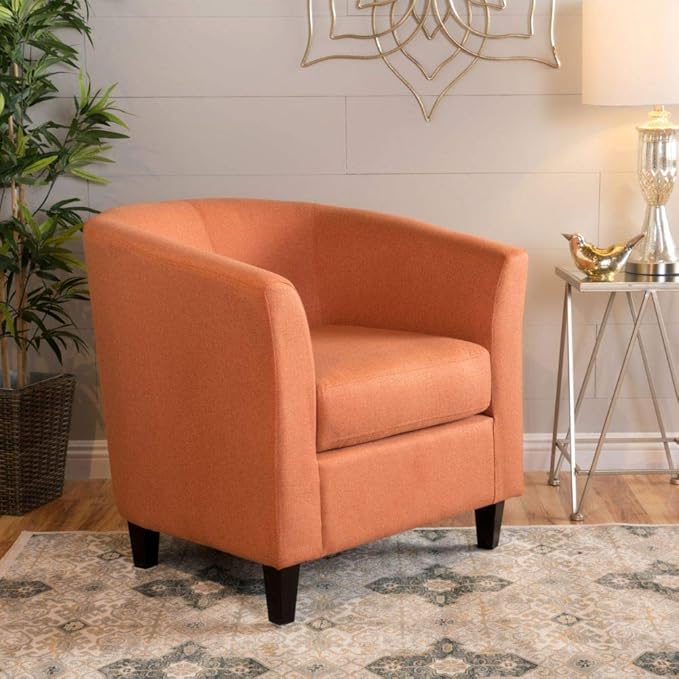 Christopher Knight Home Preston Fabric Club Chair Orange