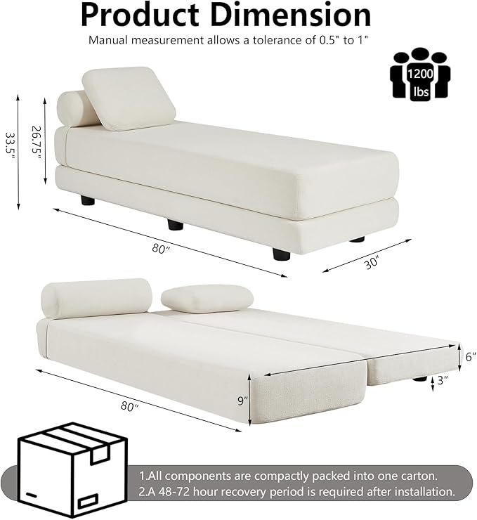 Upholstered Daybed30'' Wide Convertible 60 Day Bed Twin to QueenExtendable Sofa Bed for Small SpaceGuest Room Living Room or Office (Beige)