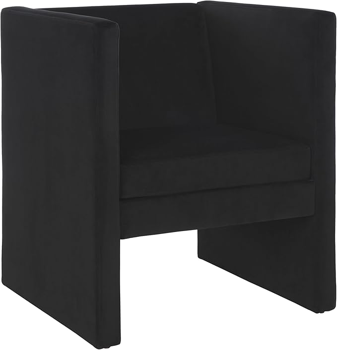 SAFAVIEH Home Collection Gisle Modern Black Velvet Accent Chair (Fully Assembled)