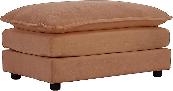 mikibama Chenille Upholstered Couches Ottoman for Modular Sectional Sofa Orange