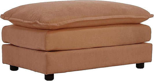 mikibama Chenille Upholstered Couches Ottoman for Modular Sectional Sofa Orange