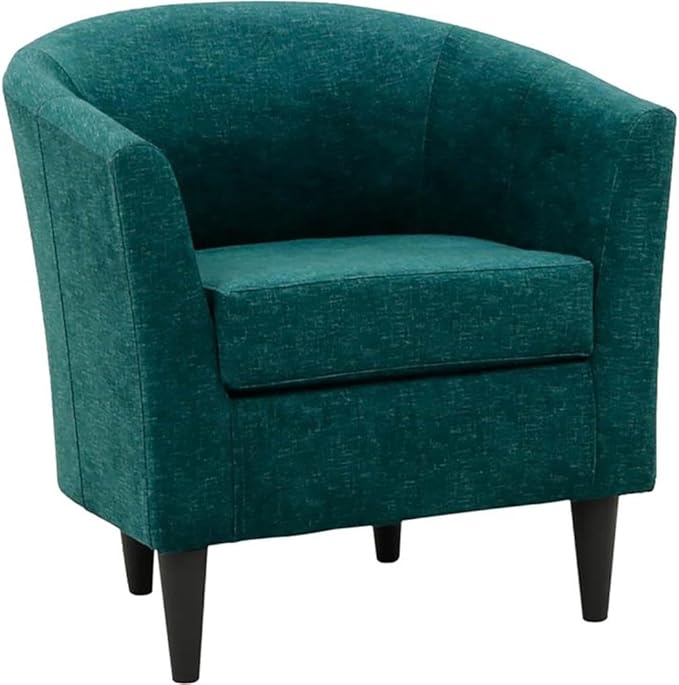 Pemberly Row Traditional Polyester Fabric Club Chair Teal Finish 32 H x 30.5 W x 27.5 D Padded Seat Durable Construction Accent Chair for Living Room or Bedroom