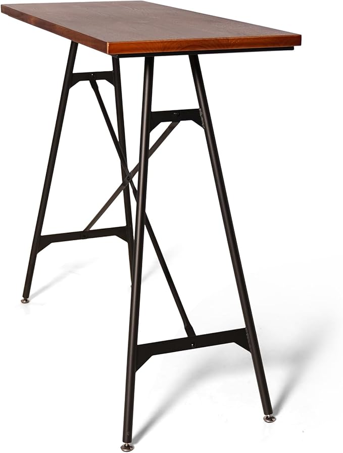LOKKHAN Modern Industrial Table - 45.3” L x 41.34” H - Rectangular Desk for Home Office Dining Side Table - Writing Desk with Cross Bracing - Compact Multipurpose Study Computer Craft Workstation