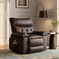 Oversized Swivel Recliner Chair for Adults 400LB Capacity Manual Recliner with 1.5X Plush Cushion 3-Position PU Leather Lounge &amp Nursery Recliner for Living Room &amp Bedroom