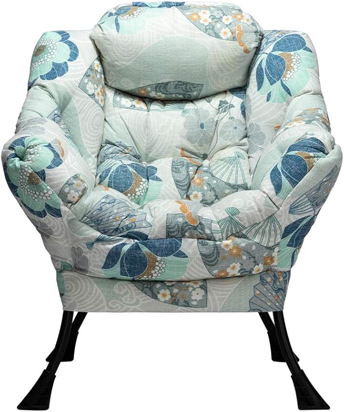 HollyHOME Lazy Chair with Armrest and Side Pocket Comfy Accent Lounge ChairLeisure Sofa Armchair for Living Room Bedroom Dorm or Small Spaces Oversized Reading Sofa ChairFan Print