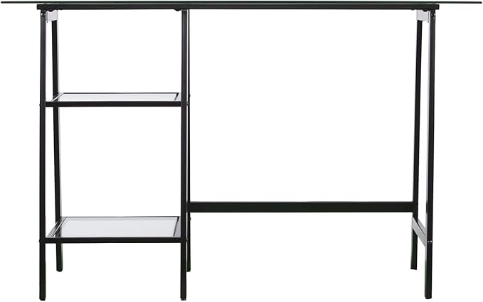 SEI FURNITURE Avery Metal &amp Glass A-Frame Writing Desk Black.