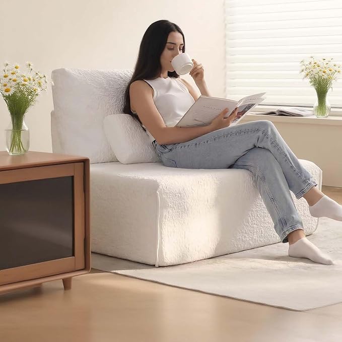 Chenille Oversized Cloud Accent Chair 40 Boneless Sofa Chairs for Living Room &amp Bedroom Upholstered Mid-Century Reading Chair Comfy Living Room Chair Single Sofa Chair