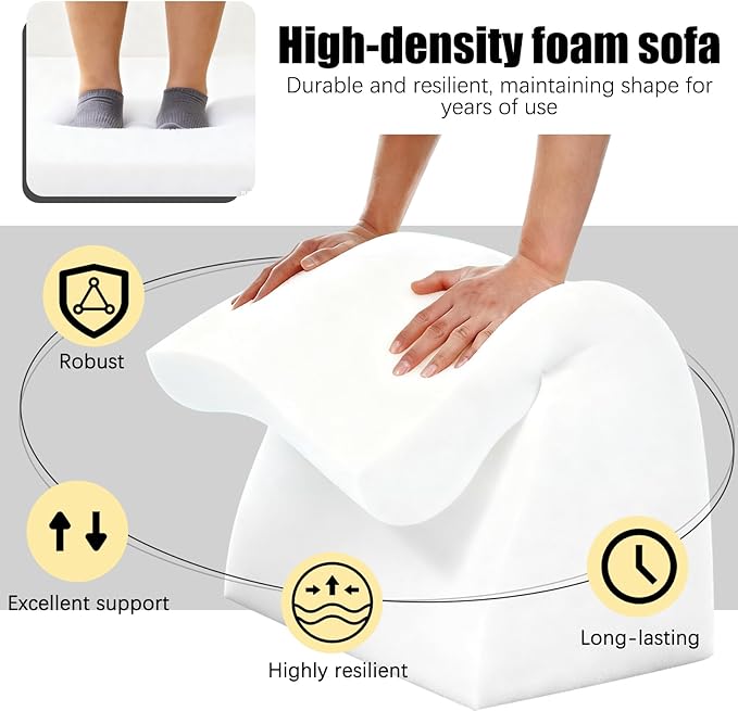 142 Boneless Couch Cloud Modular Sectional Sofa with L-Shape Chaise Modern Upholstered Couches for Living Room Bedroom No Assembly Required (Grey 142 Right Facing Chaise+3 Seaters)