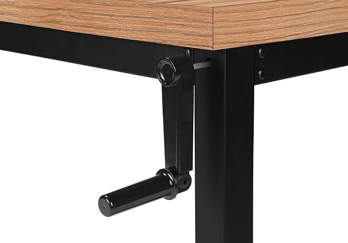 Monarch specialties I 7677 Computer Desk Home Office Standing Adjustable 48 L Work Laptop Metal Laminate Brown Black Contemporary Modern