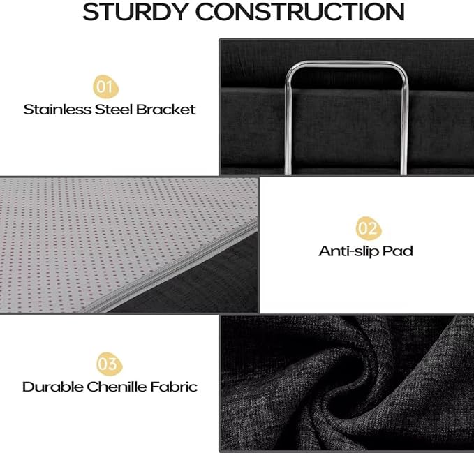 DURASPACE 39.2'' Folding Sofa Bed Floor Foldable Futon with Memory Foam Convertible Sleeper Chair with Back Support for Living Room (Chenille Black)